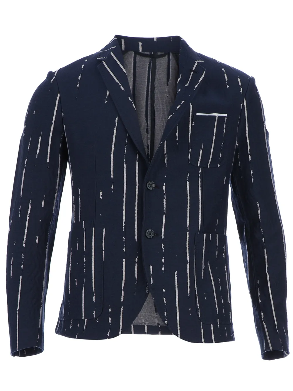 Neil Barrett striped bi-colour blazer | Blue | Image 1