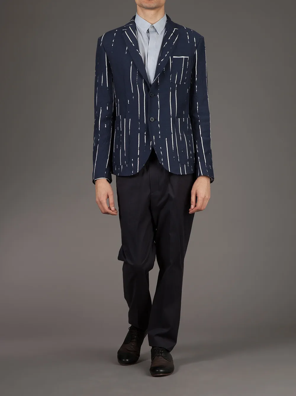 Neil Barrett Striped Bi-colour Blazer In Blue