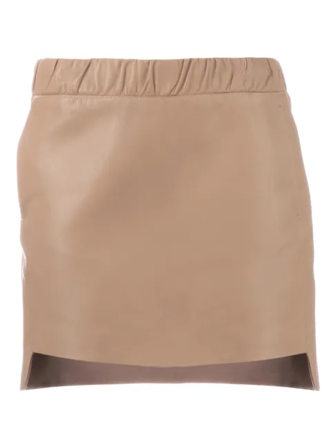 Neil Barrett asymmetric leather skirt