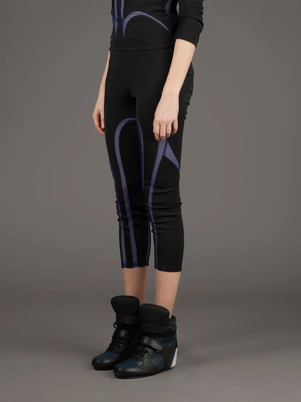 Junya Watanabe Bi-colour Mesh Legging In Black