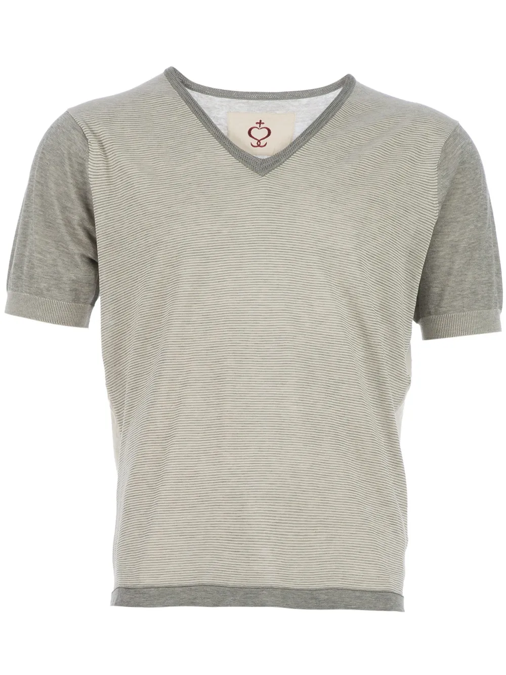 Side Slope v-neck t-shirt - Grigio