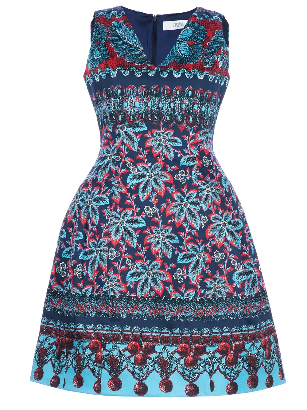 Linda Farrow printed lantern dress - Blu