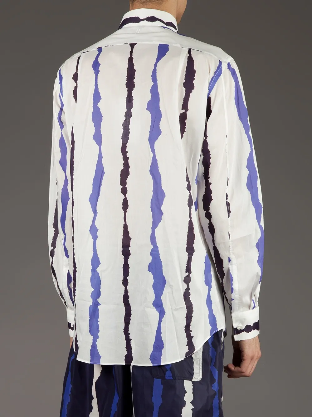 Neil Barrett Bleach Striped Shirt In White