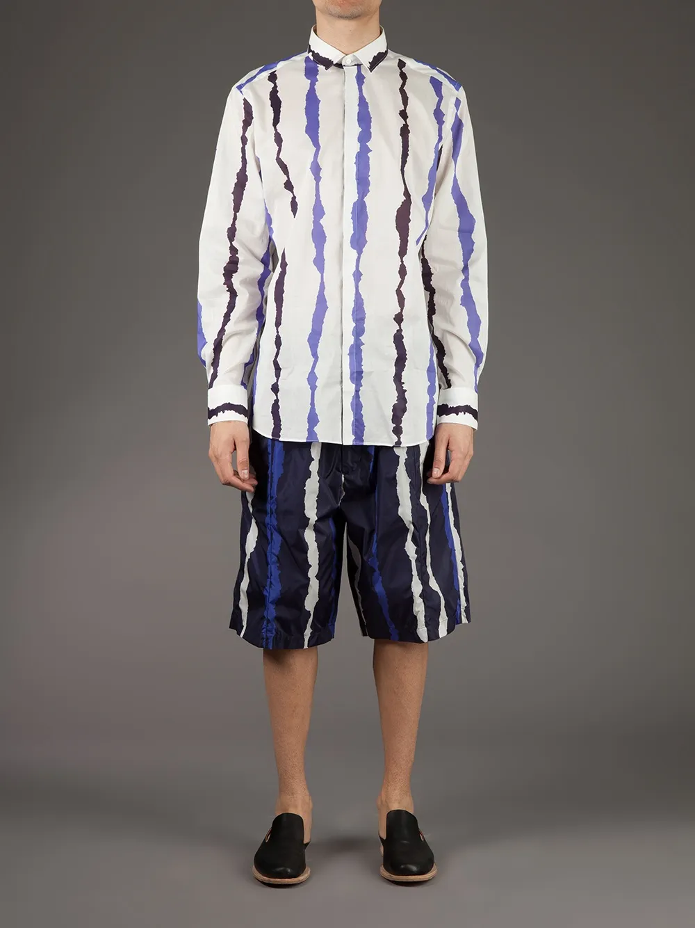 Neil Barrett bleach striped shirt - Wit
