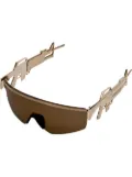 Linda Farrow 'Machine Gun Oversized' sunglasses - Metallic
