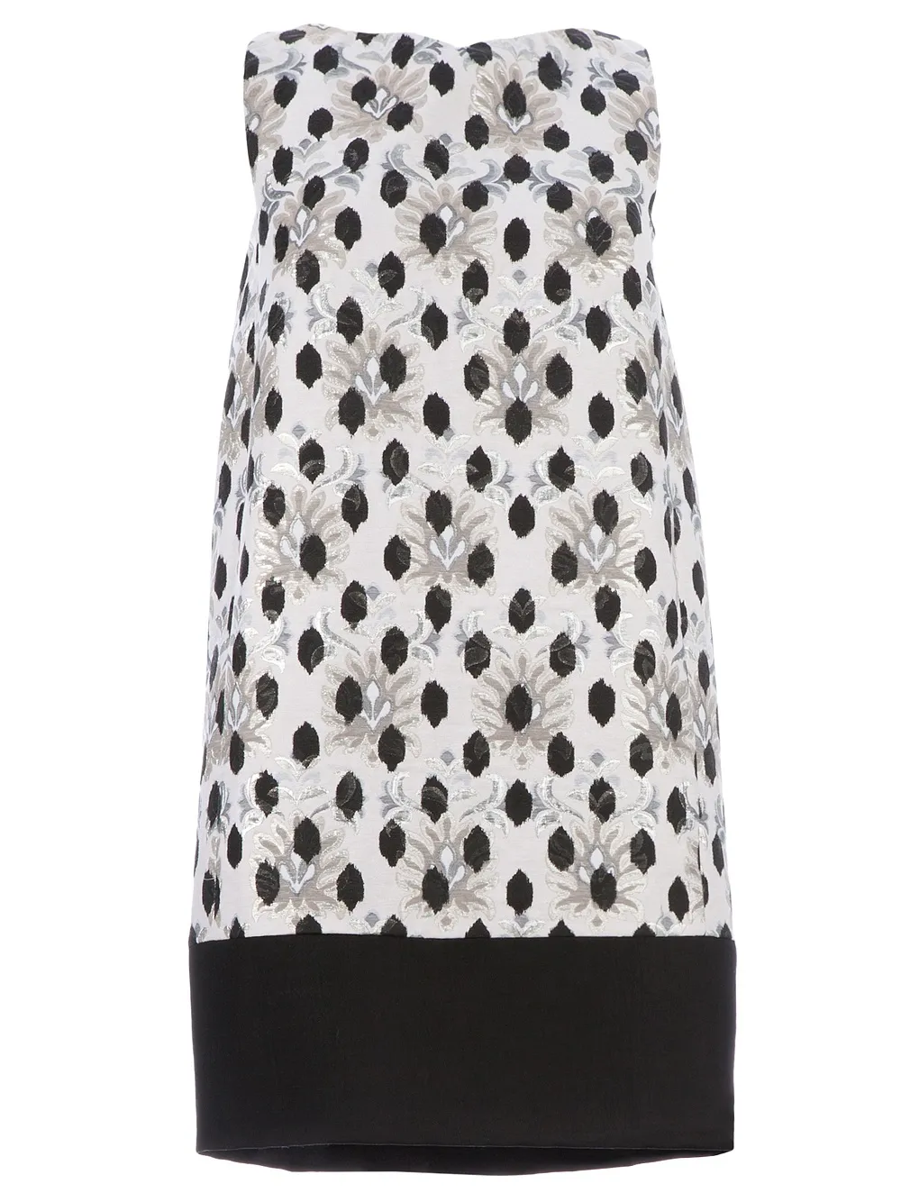 Giambattista Valli Polkadot Brocade Shift Dress In White