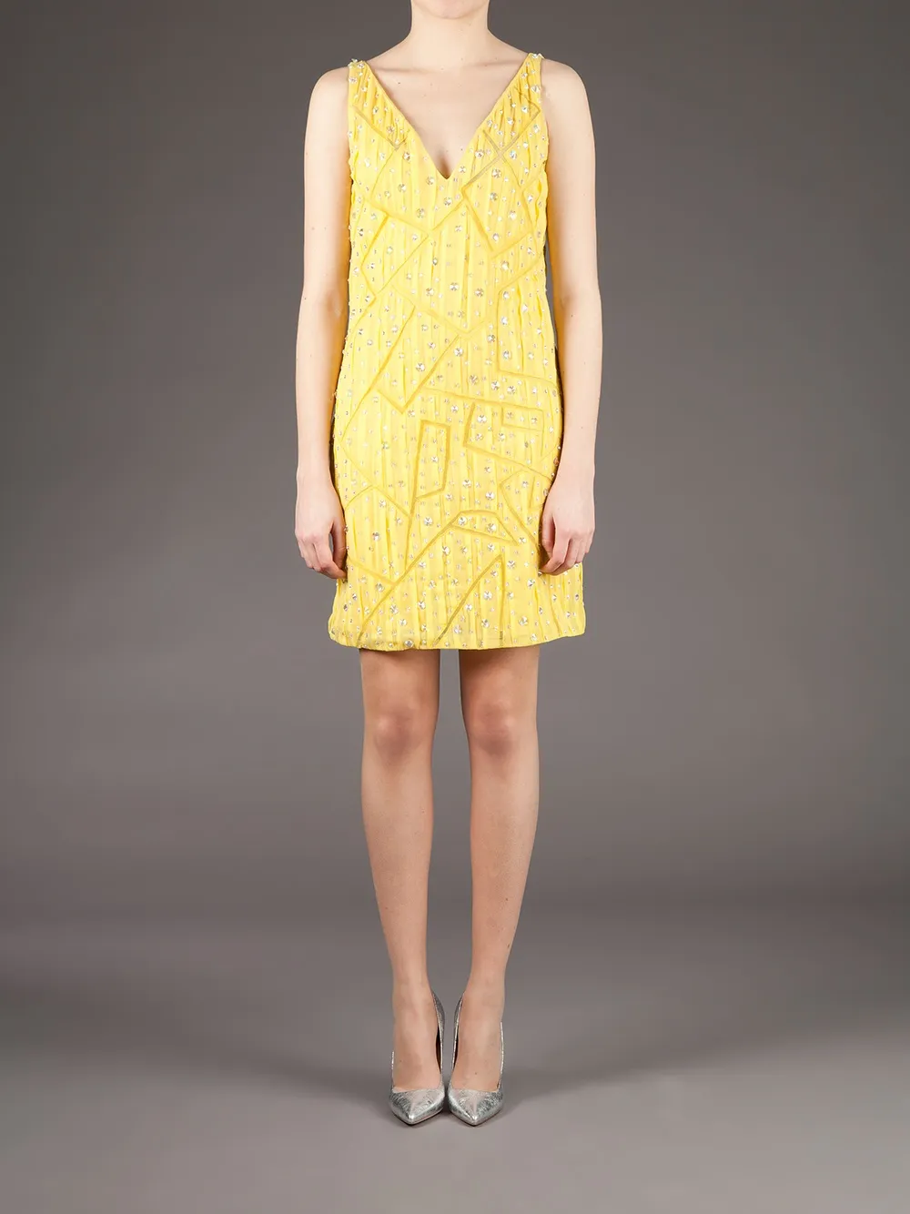 Cristiano Burani Embellished Shift Dress In Yellow