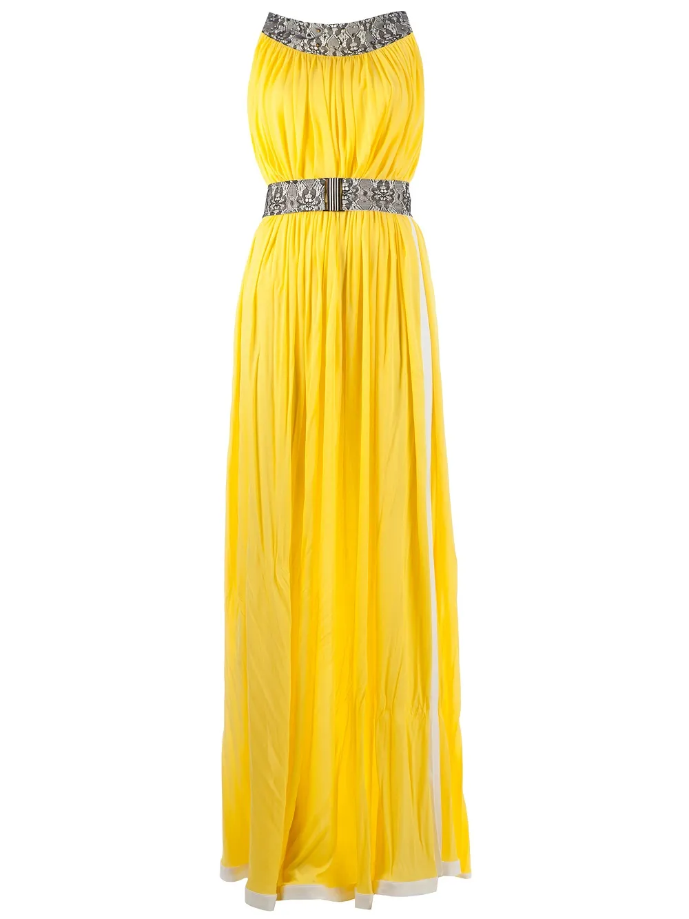 Cristiano Burani Lace Trimmed Dress In Yellow
