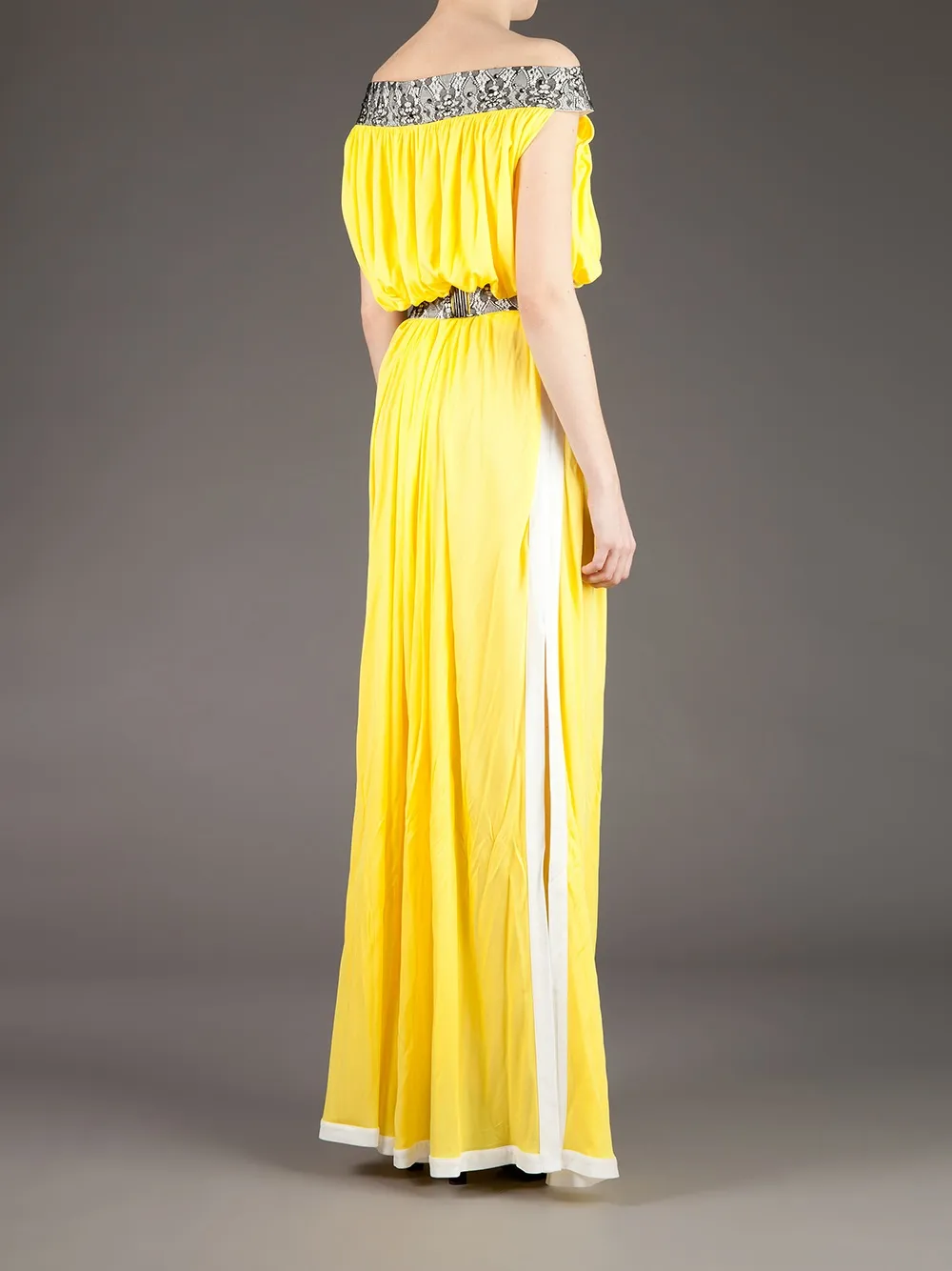 Cristiano Burani Lace Trimmed Dress In Yellow