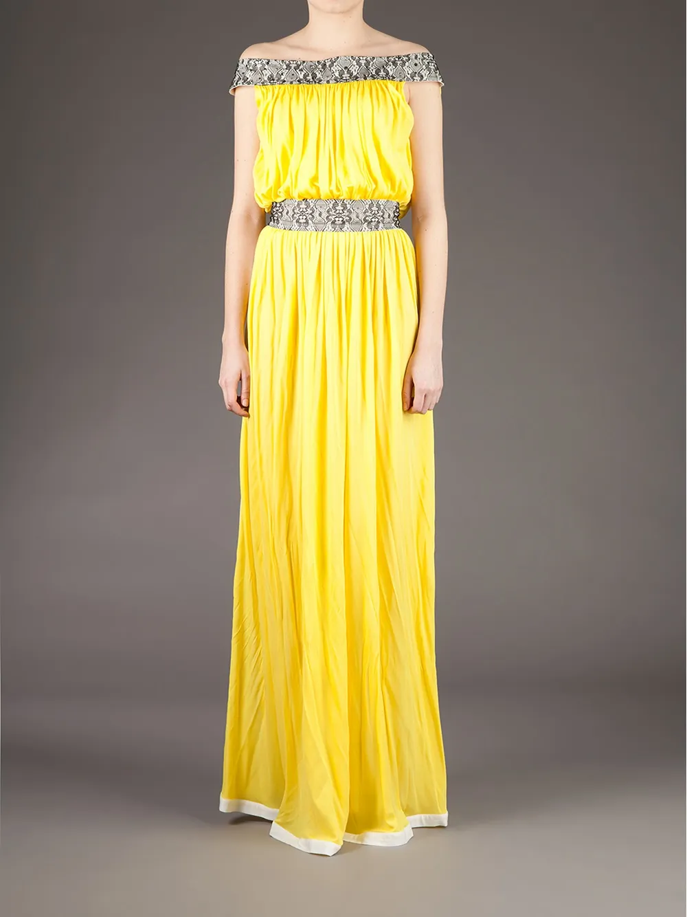 Cristiano Burani Lace Trimmed Dress In Yellow
