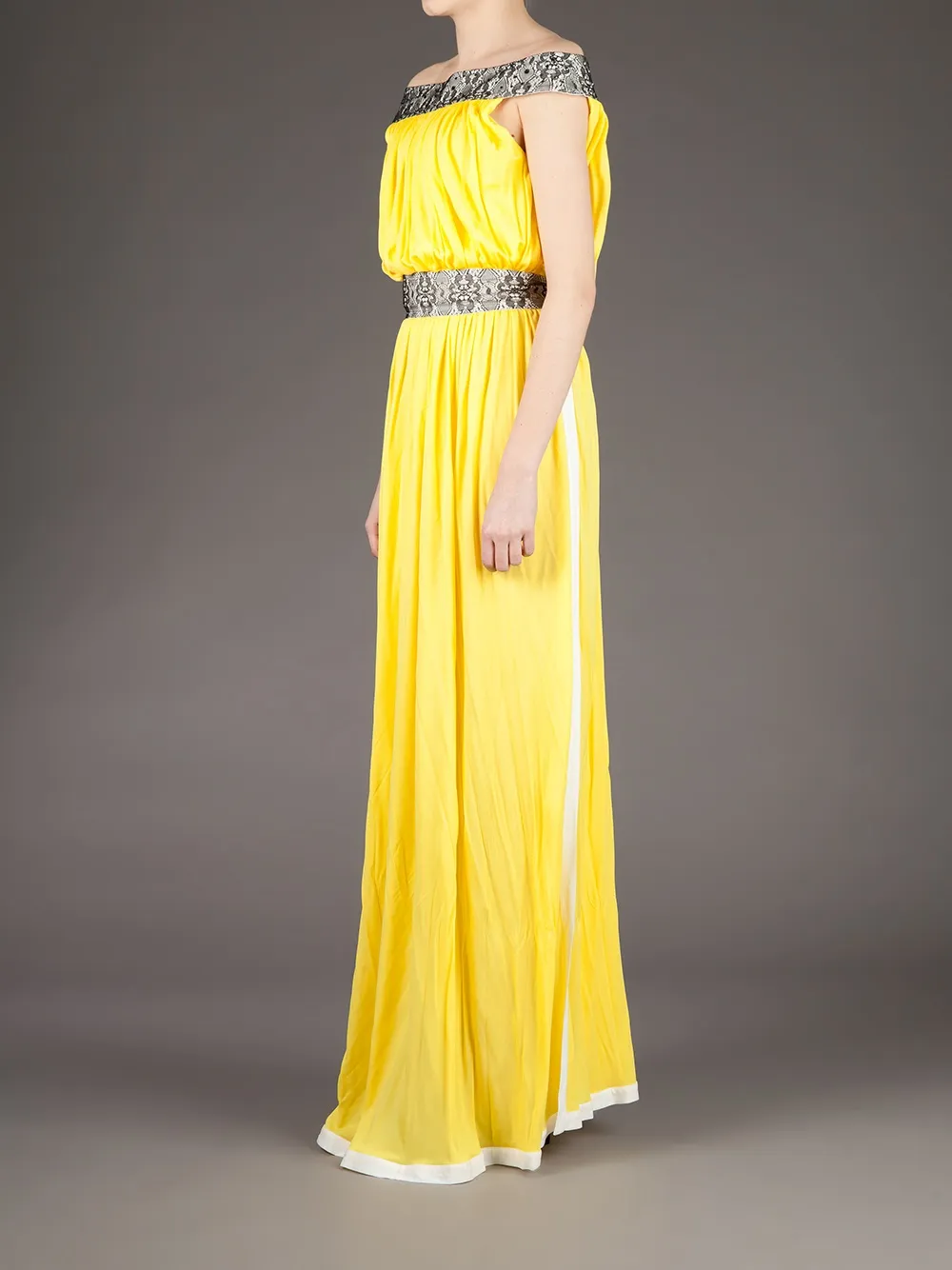 Cristiano Burani Lace Trimmed Dress In Yellow