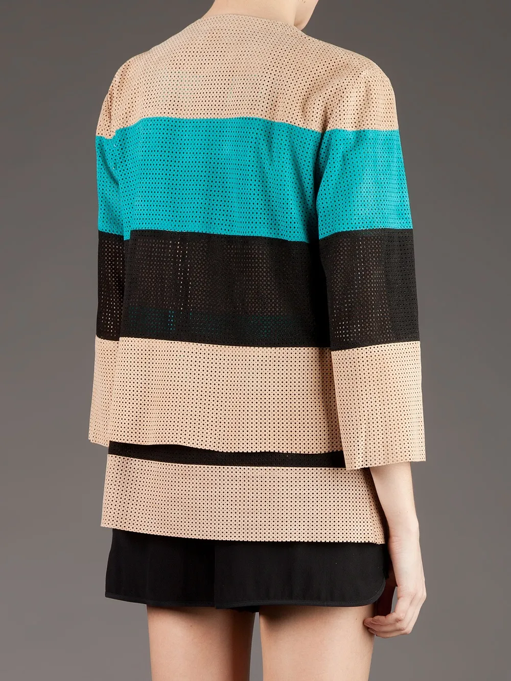 Drome Cropped Leather Jacket In Multi