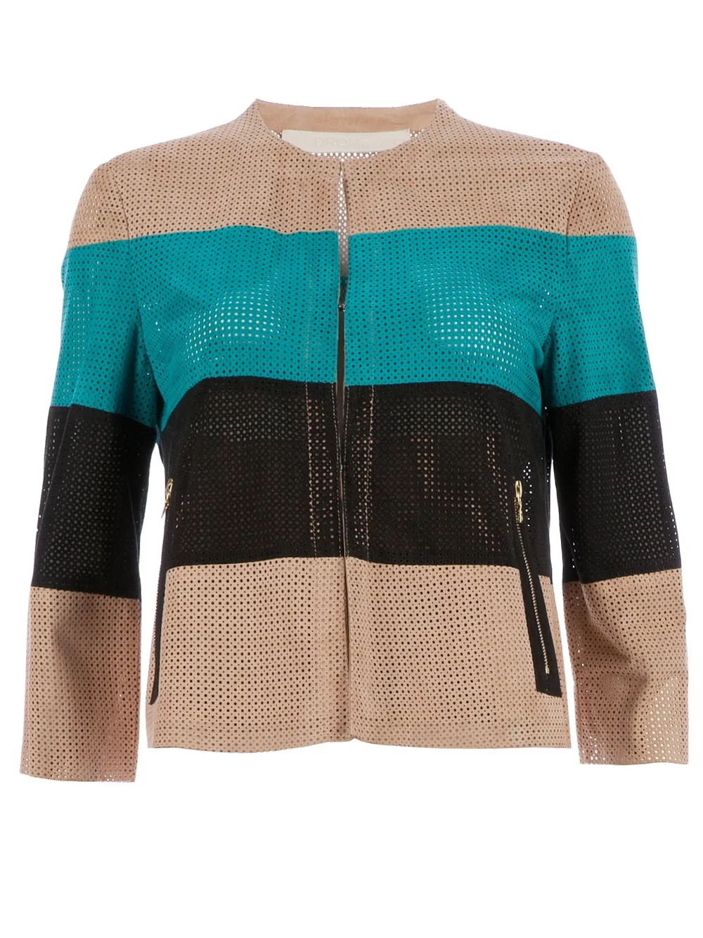 Drome Cropped Leather Jacket In Multi