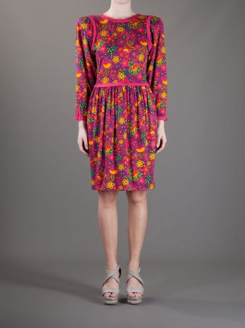 Yves Saint Laurent Vintage Floral Print Dress - Farfetch