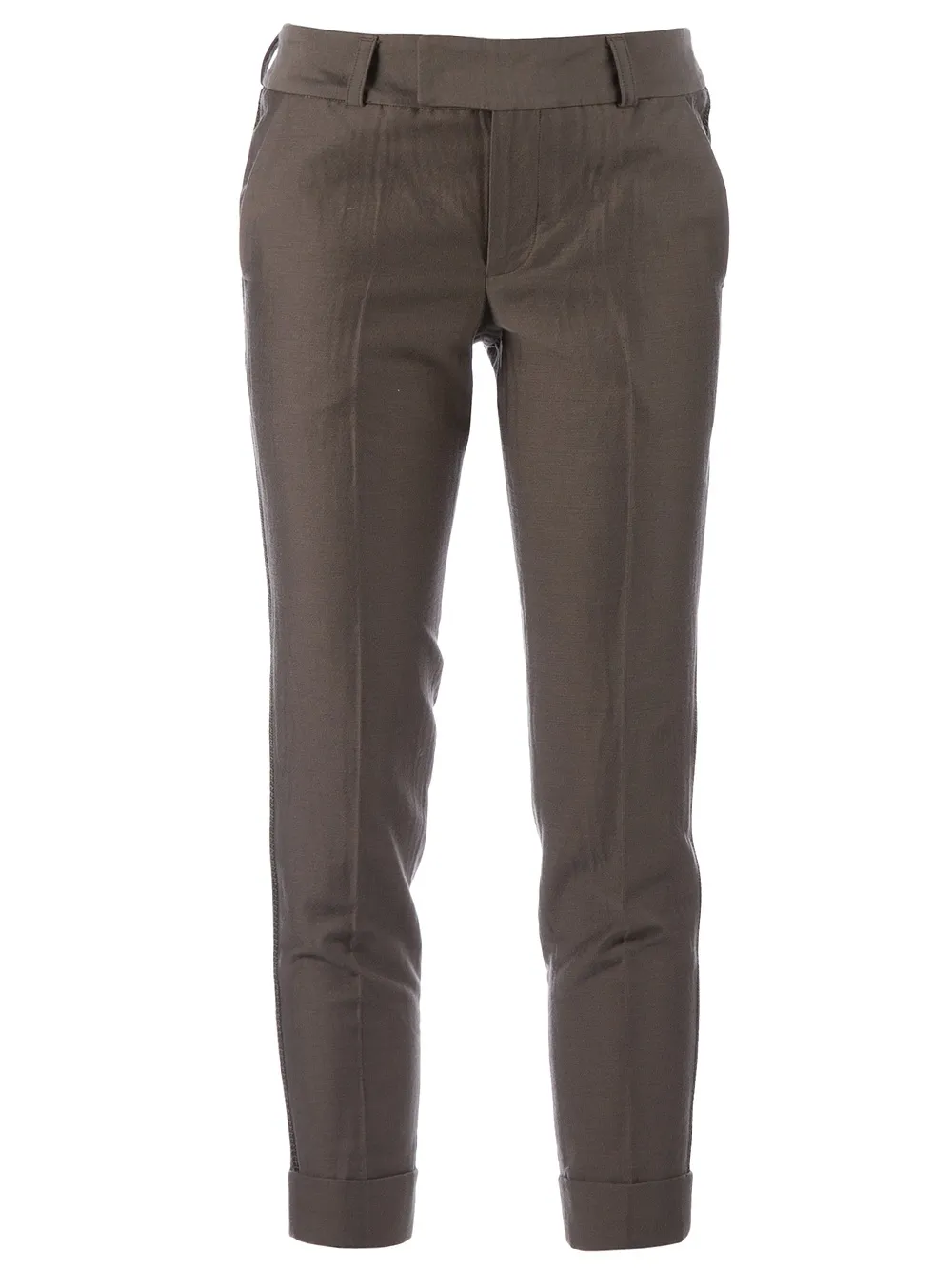 Kolor Contrast Cropped Trouser In Brown
