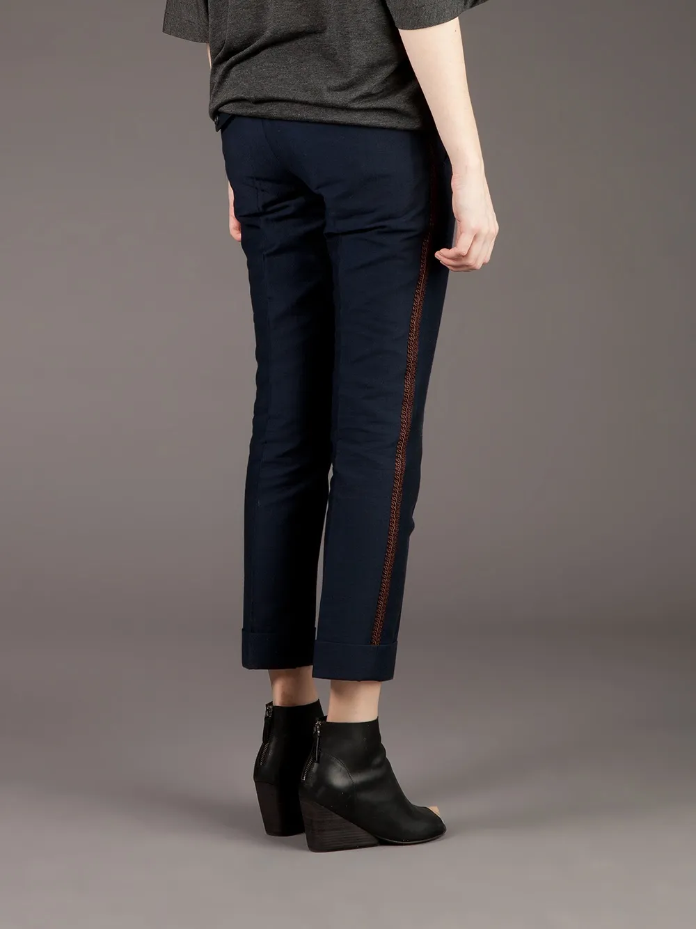 Kolor Contrast Cropped Trouser In Blue