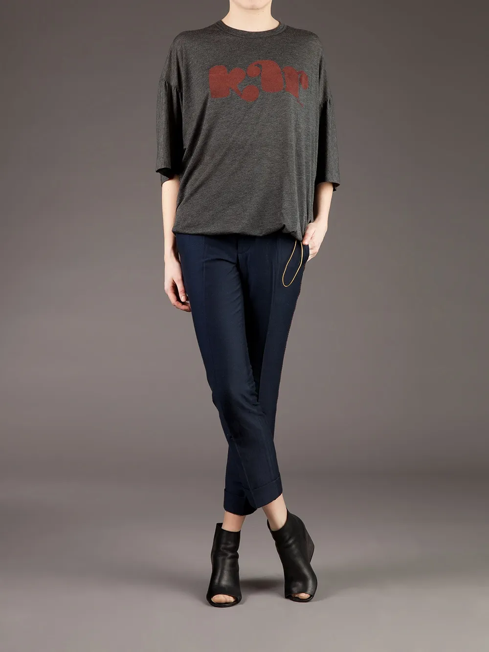 Kolor Contrast Cropped Trouser In Blue
