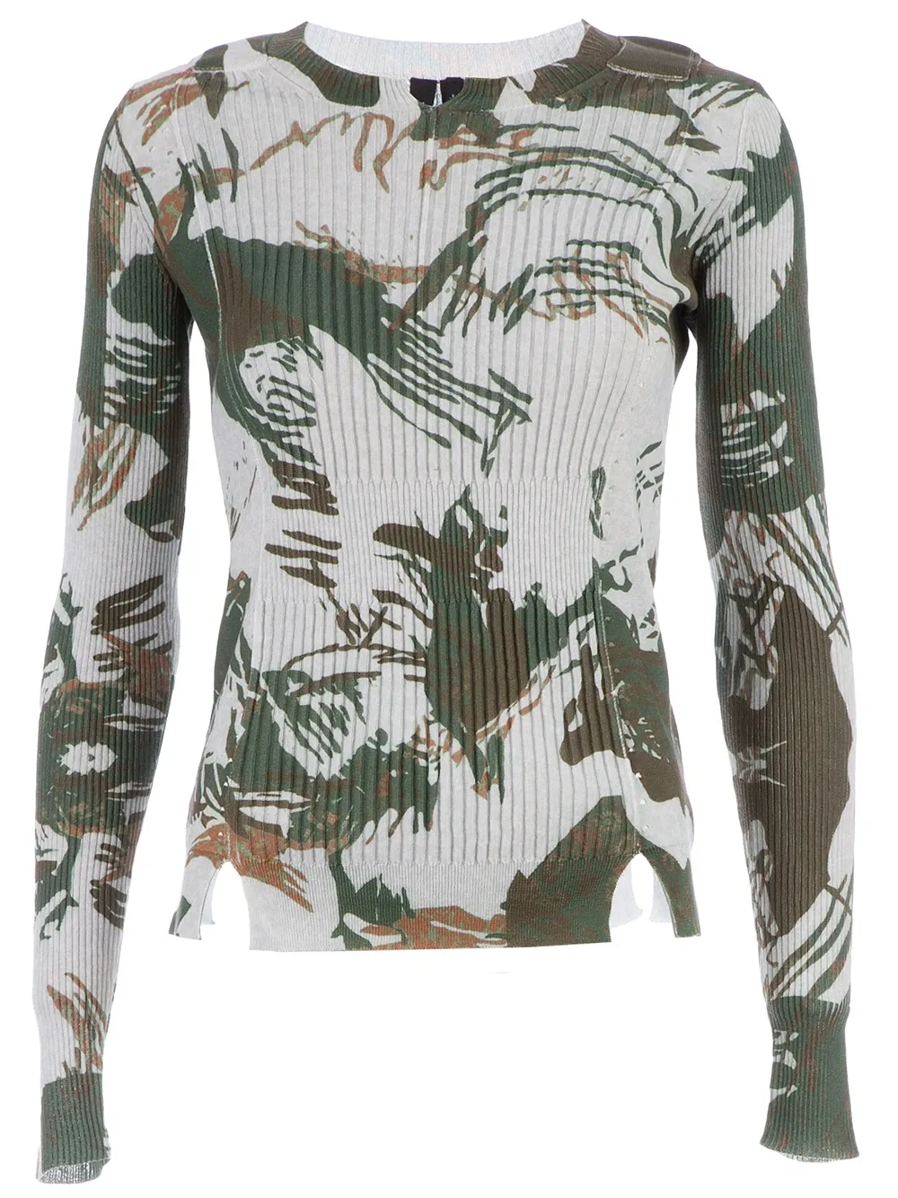 EDUN abstract print ribbed sweater | verde | Image 1