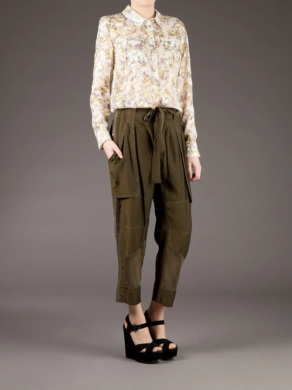  Edun Cropped Cargo-style Trouser - Khaki 
