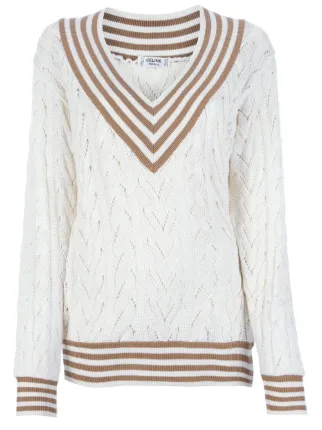 Céline Pre-Owned Cable Knit Sweater 