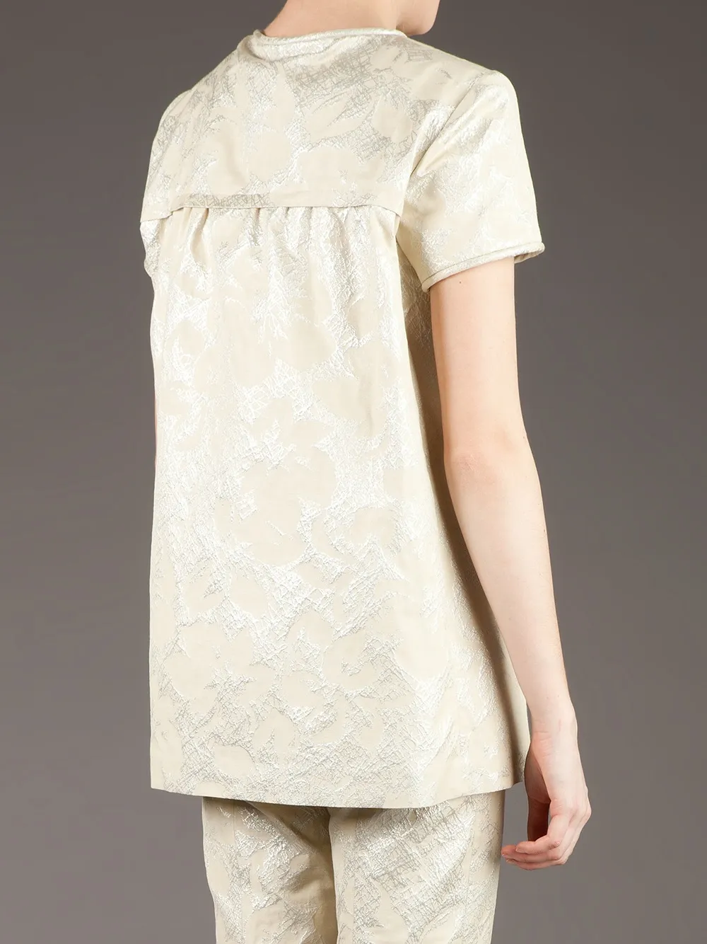Galitzine Metallic Jacquard Trouser Set In Neutral