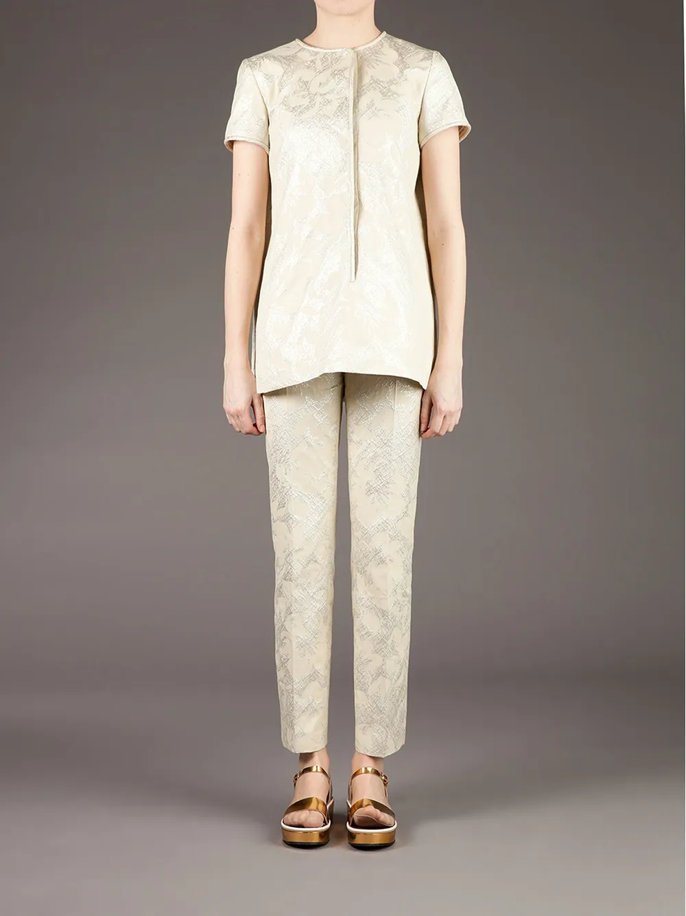 Galitzine metallic jacquard trouser set | Trouser Suits | Image 2