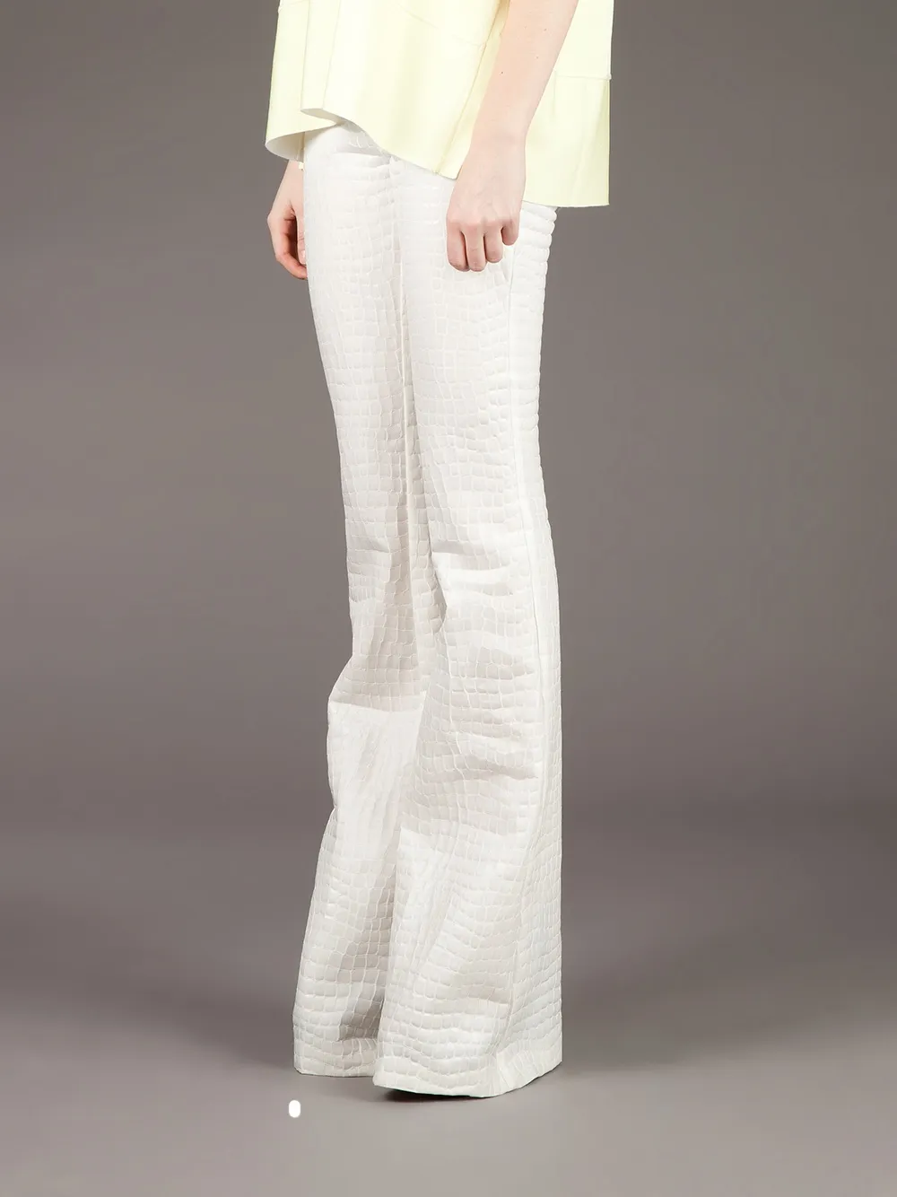 Cristiano Burani Crocodile Effect Trouser In White