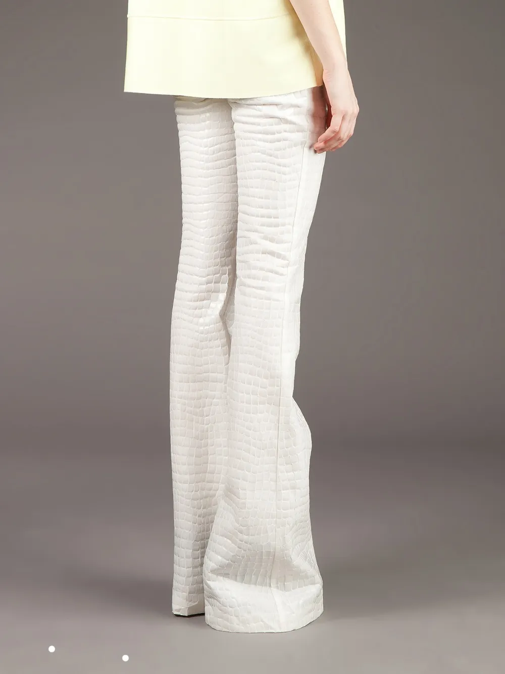 Cristiano Burani Crocodile Effect Trouser In White