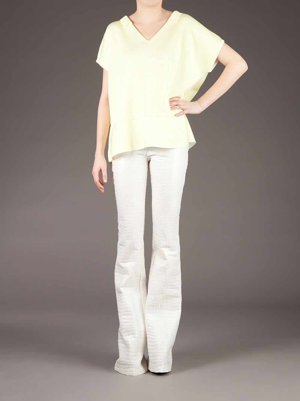 Cristiano Burani Crocodile Effect Trouser In White