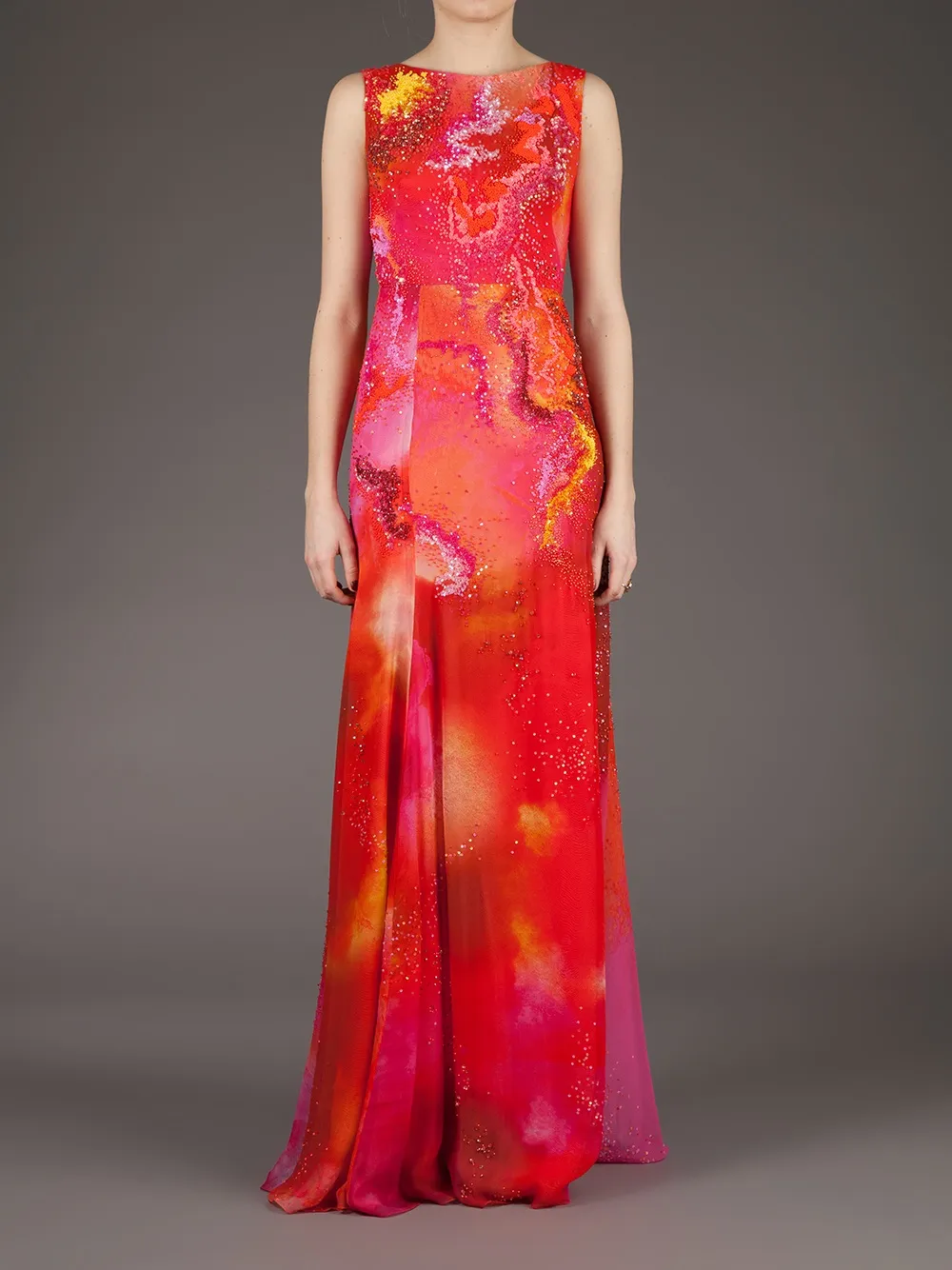 Matthew Williamson printed long dress - Roze