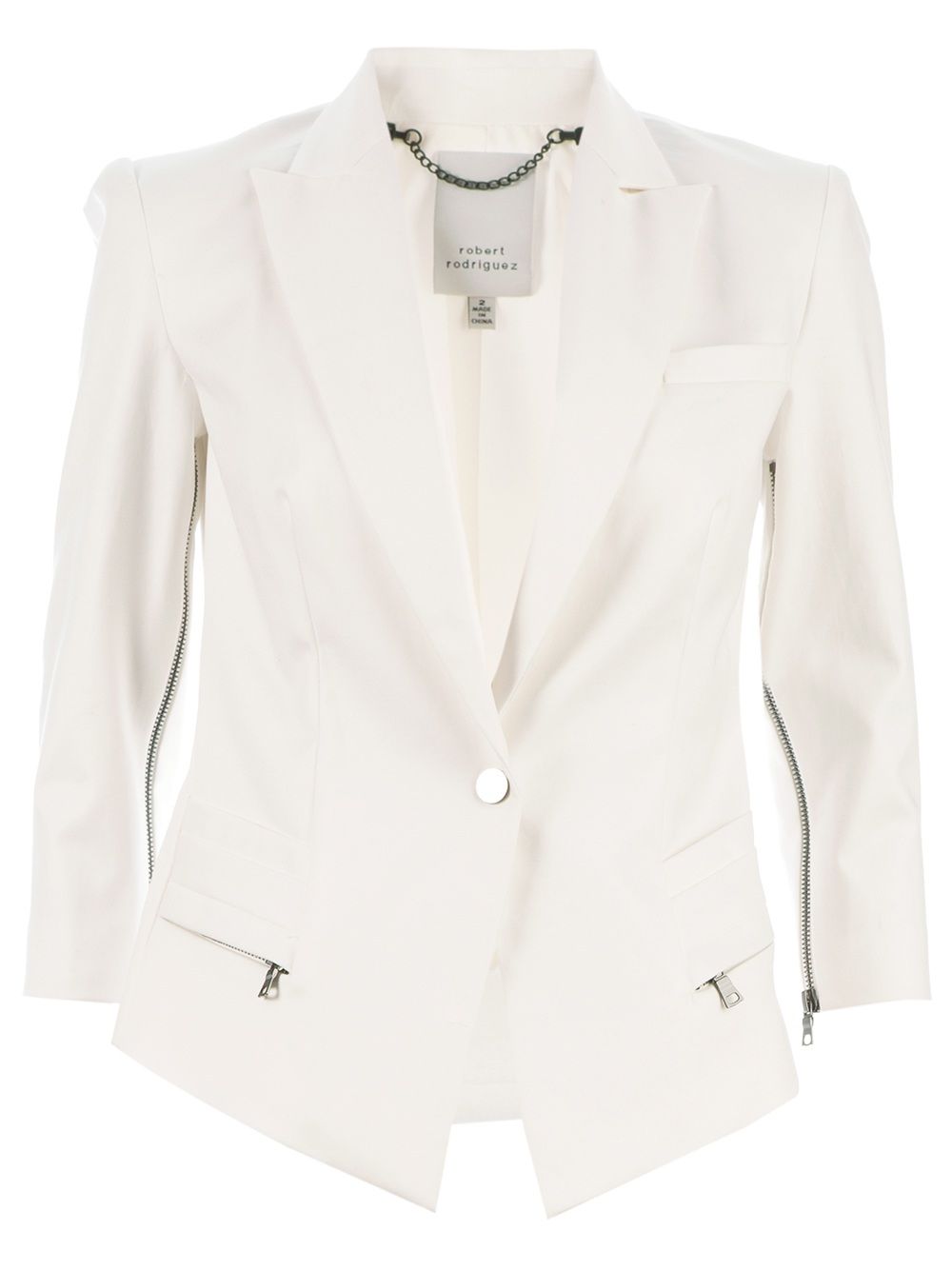 Robert Rodriguez Studio curved hem blazer | White | Image 1