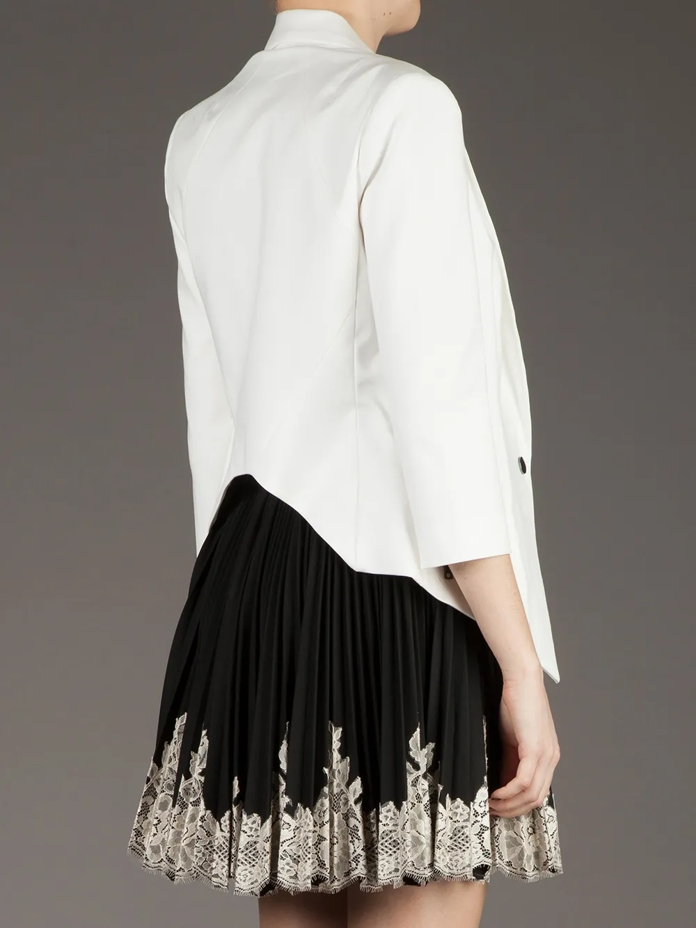 Robert Rodriguez Studio Curved Hem Blazer In White