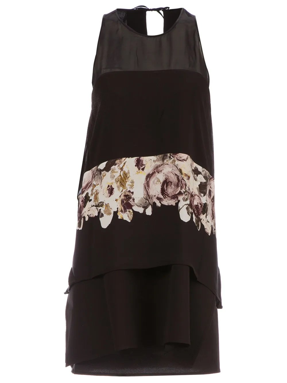 Sharon Wauchob Flared Floral Detail Dress In Black
