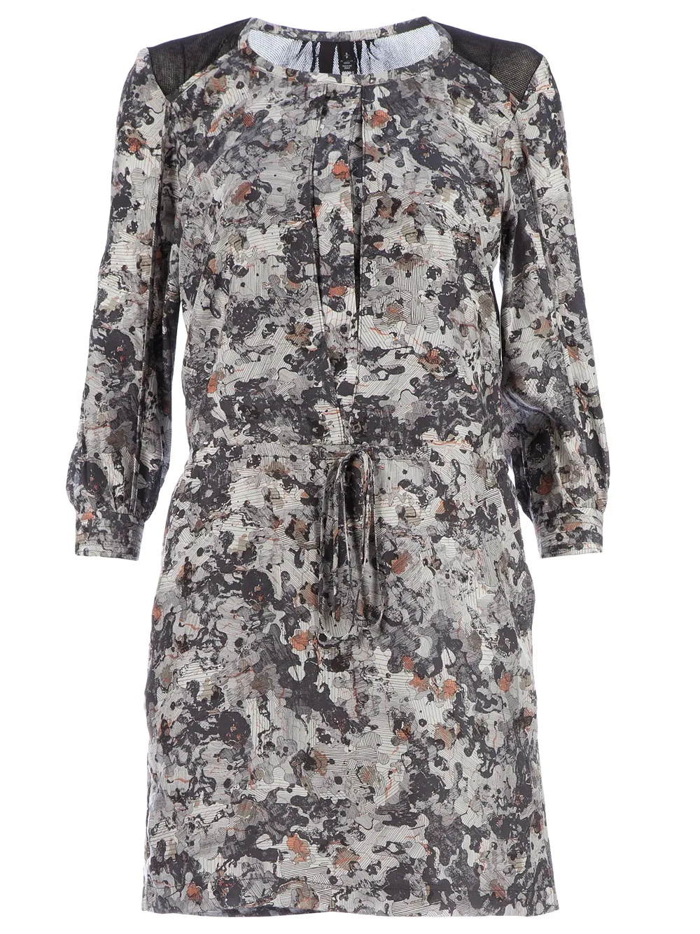 EDUN blotchy print shift dress | Black | Image 1