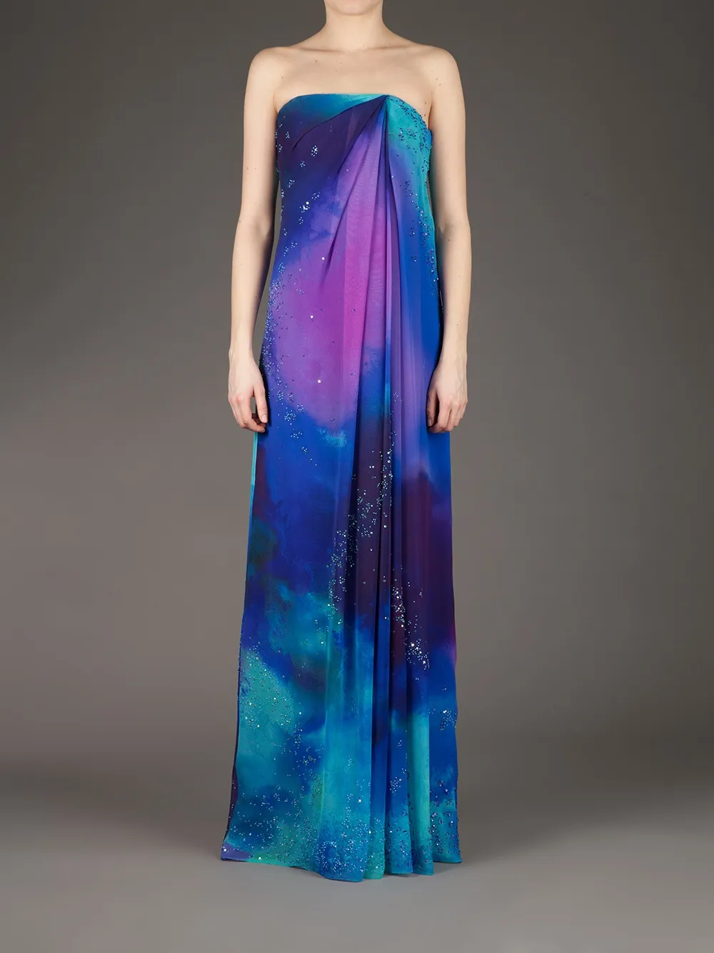 Matthew Williamson long tie-dye dress - Blauw