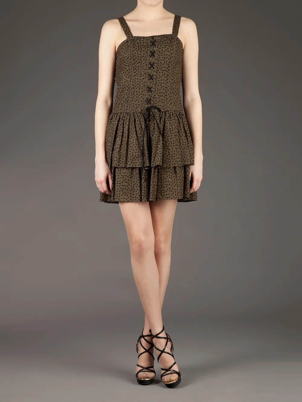 Edun Pleated Dress In Brown