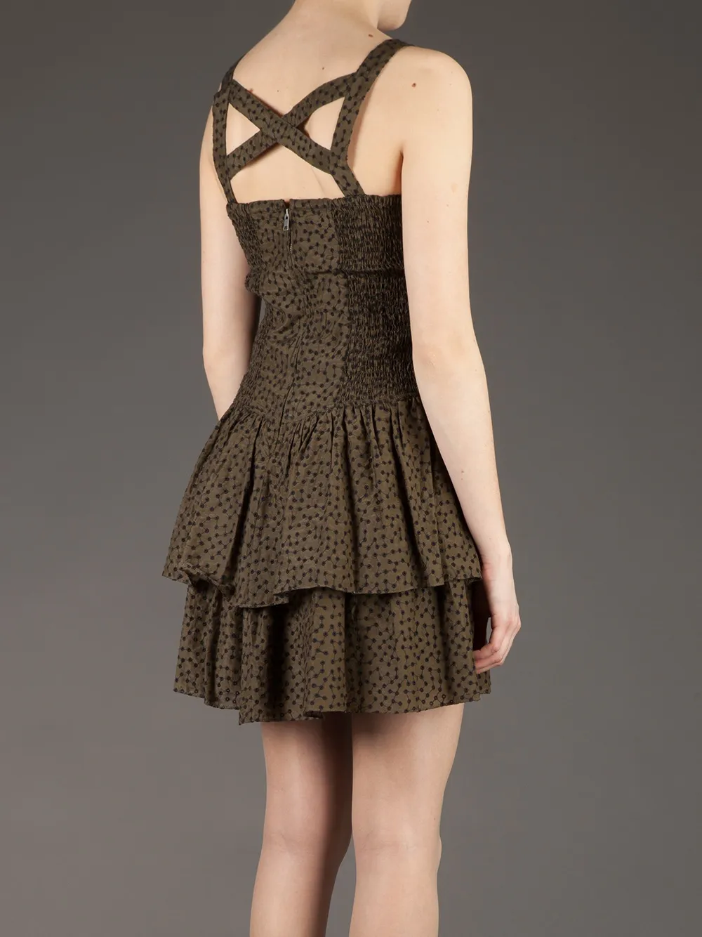 Edun Pleated Dress In Brown