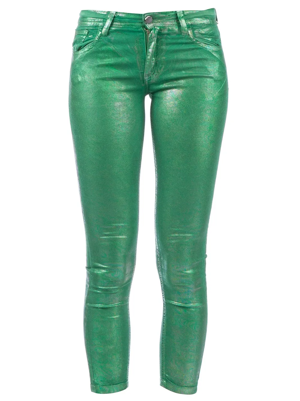 75 Faubourg Cropped Shiny Jean In Green