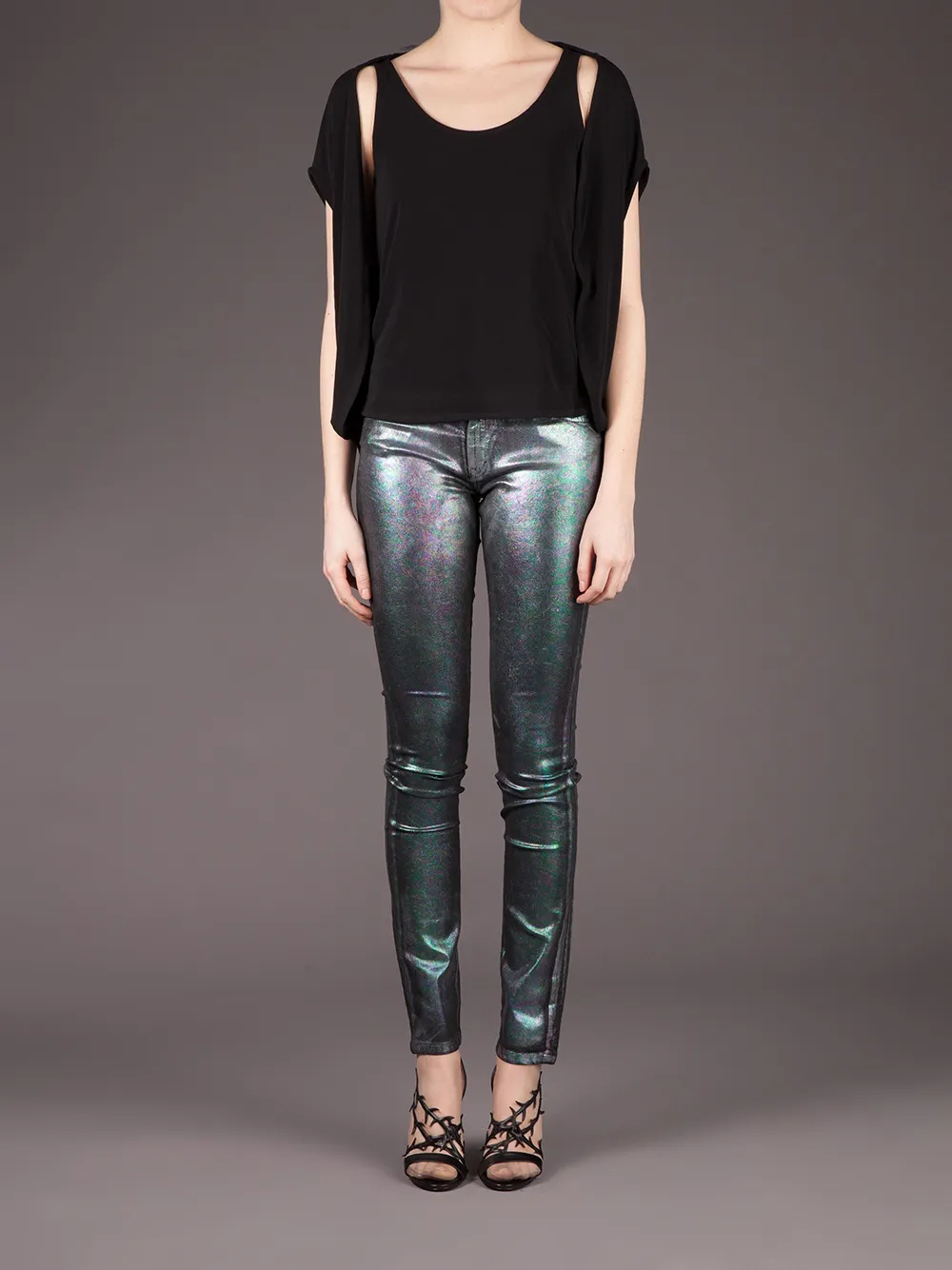 75 Faubourg shiny jean - Zwart