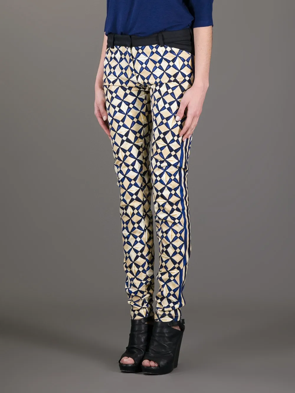 Balenciaga geometric print jeggings Geel