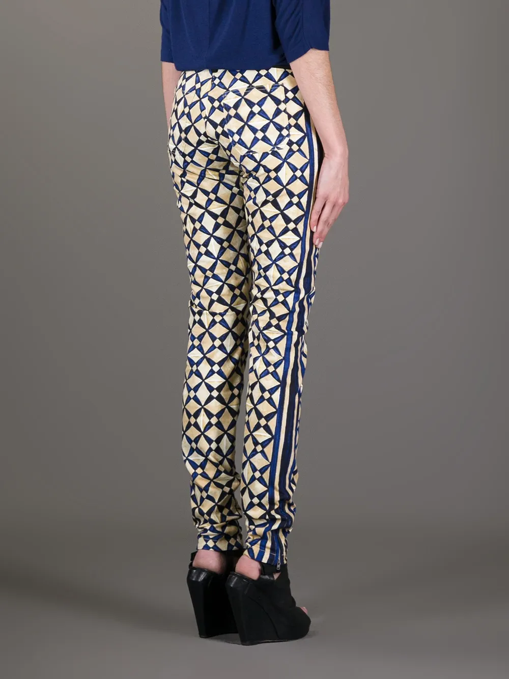 Balenciaga geometric print jeggings Geel