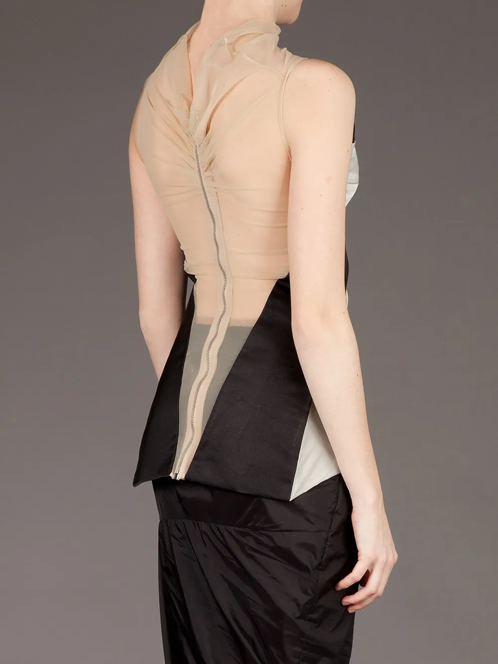 Rick Owens Semi-sheer Panel Blouse In White