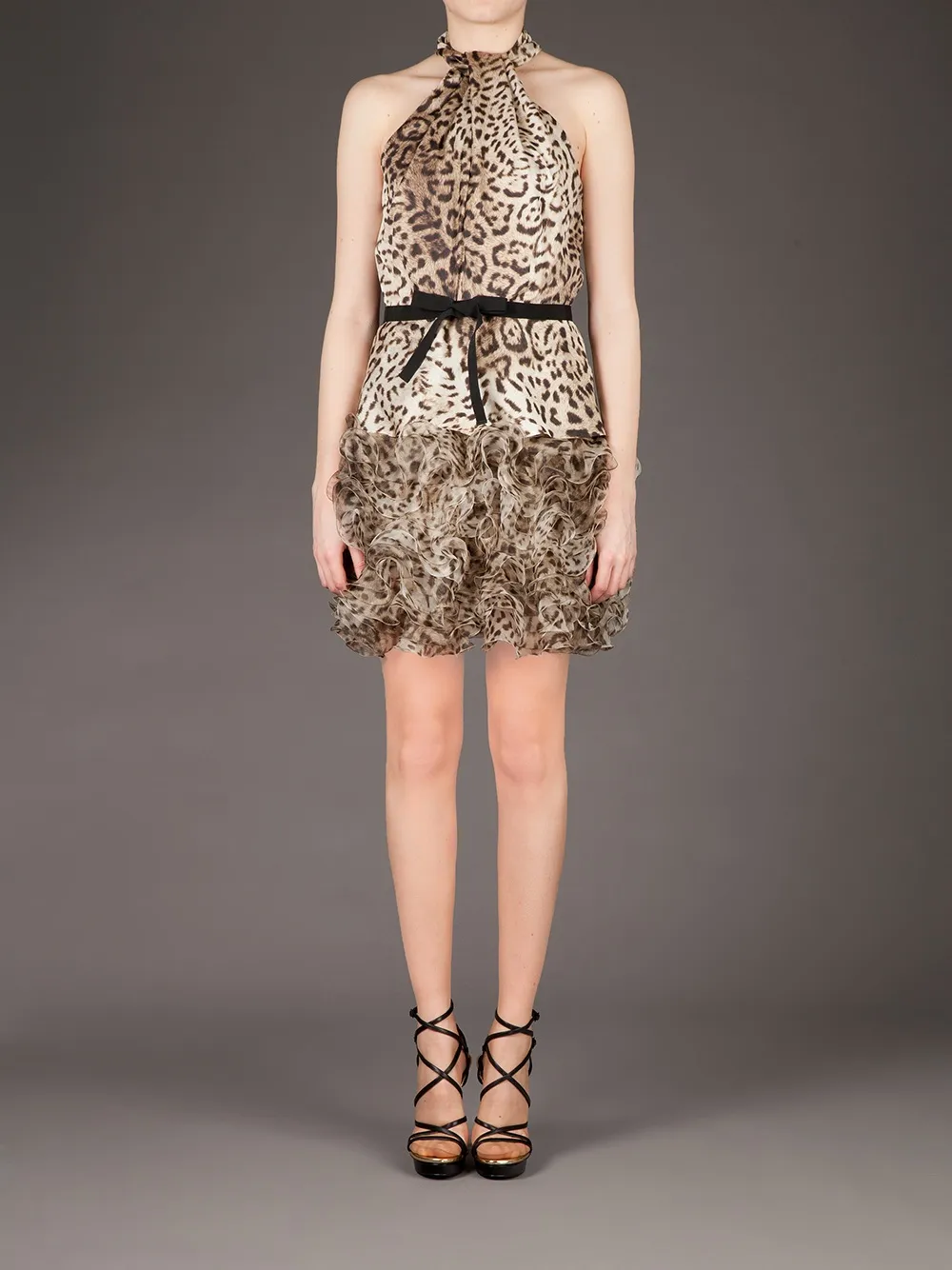 Giambattista Valli ruffled leopard print dress
