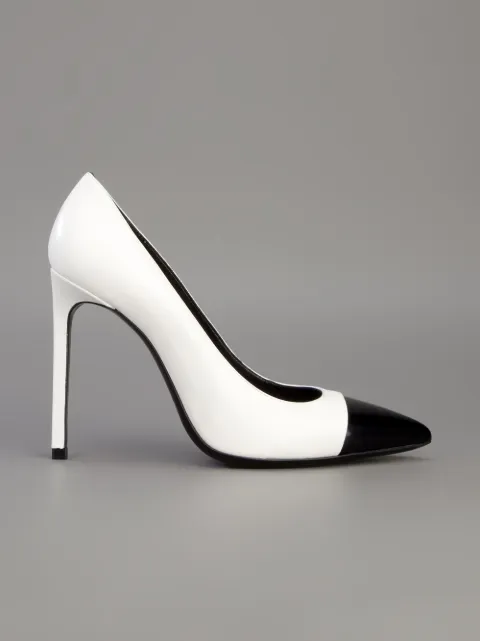 white saint laurent pumps