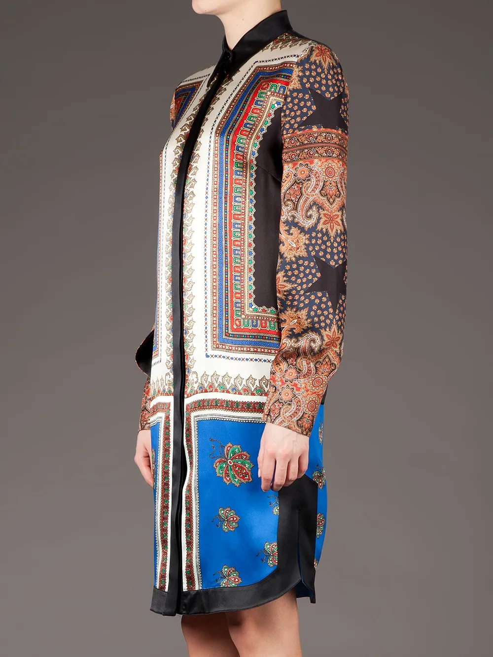 Givenchy scarf print shirt dress Zwart