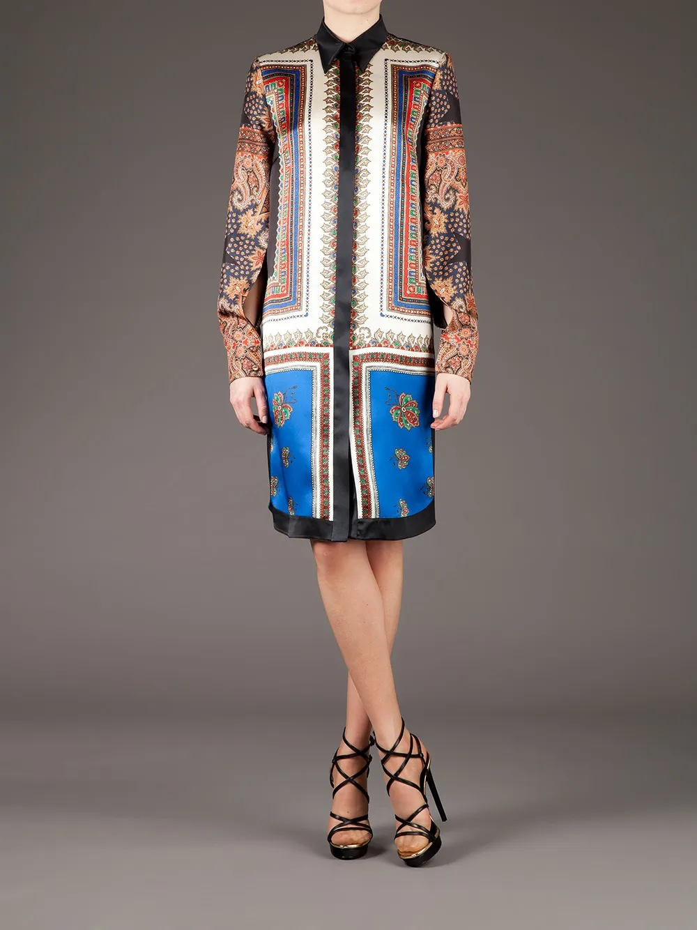 Givenchy scarf print shirt dress Zwart