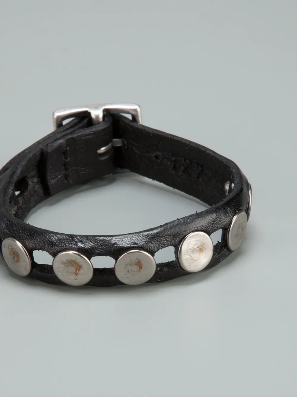  Orciani Studded Leather Bracelet - Black 