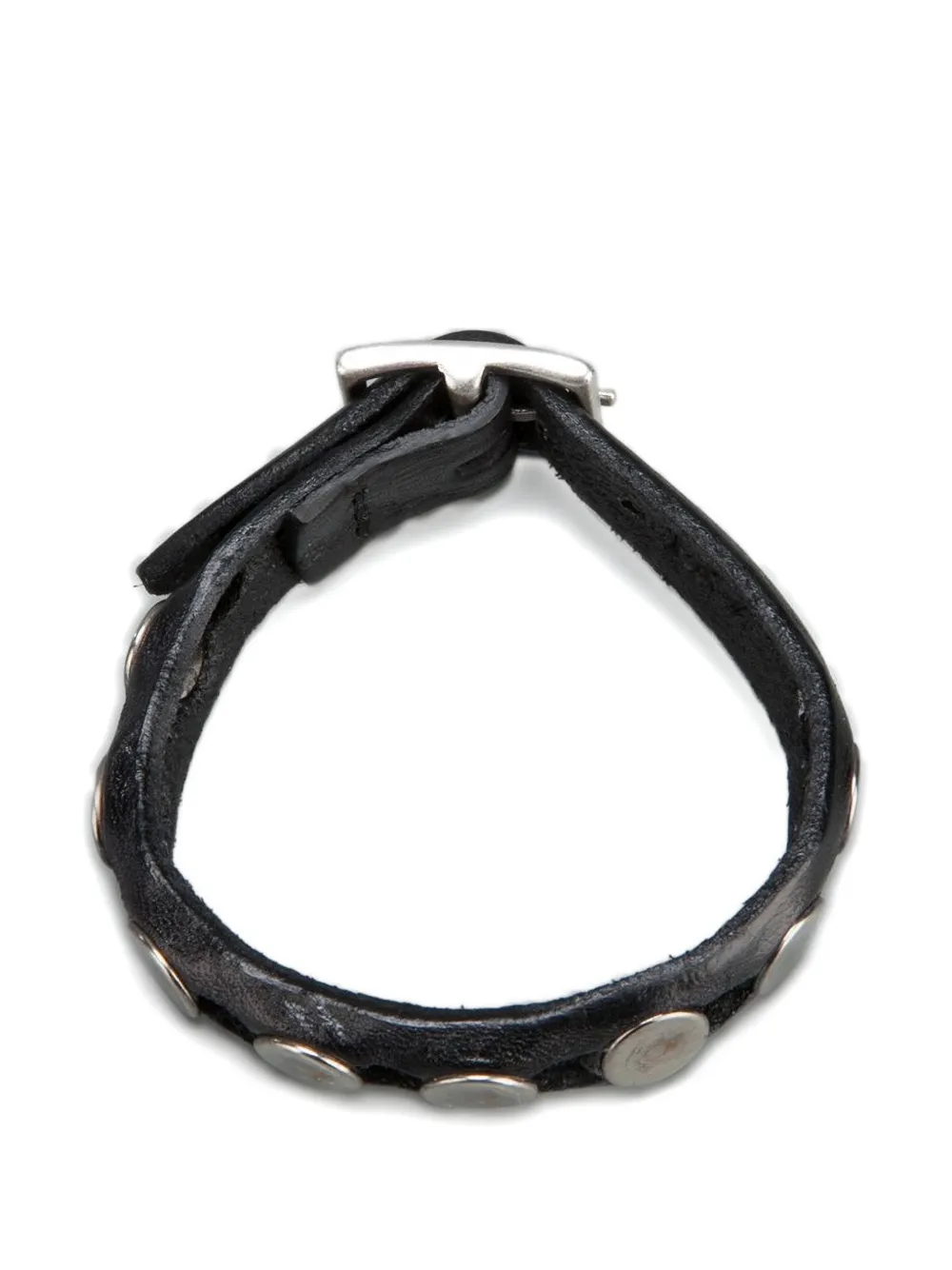  Orciani Studded Leather Bracelet   Schwarz 