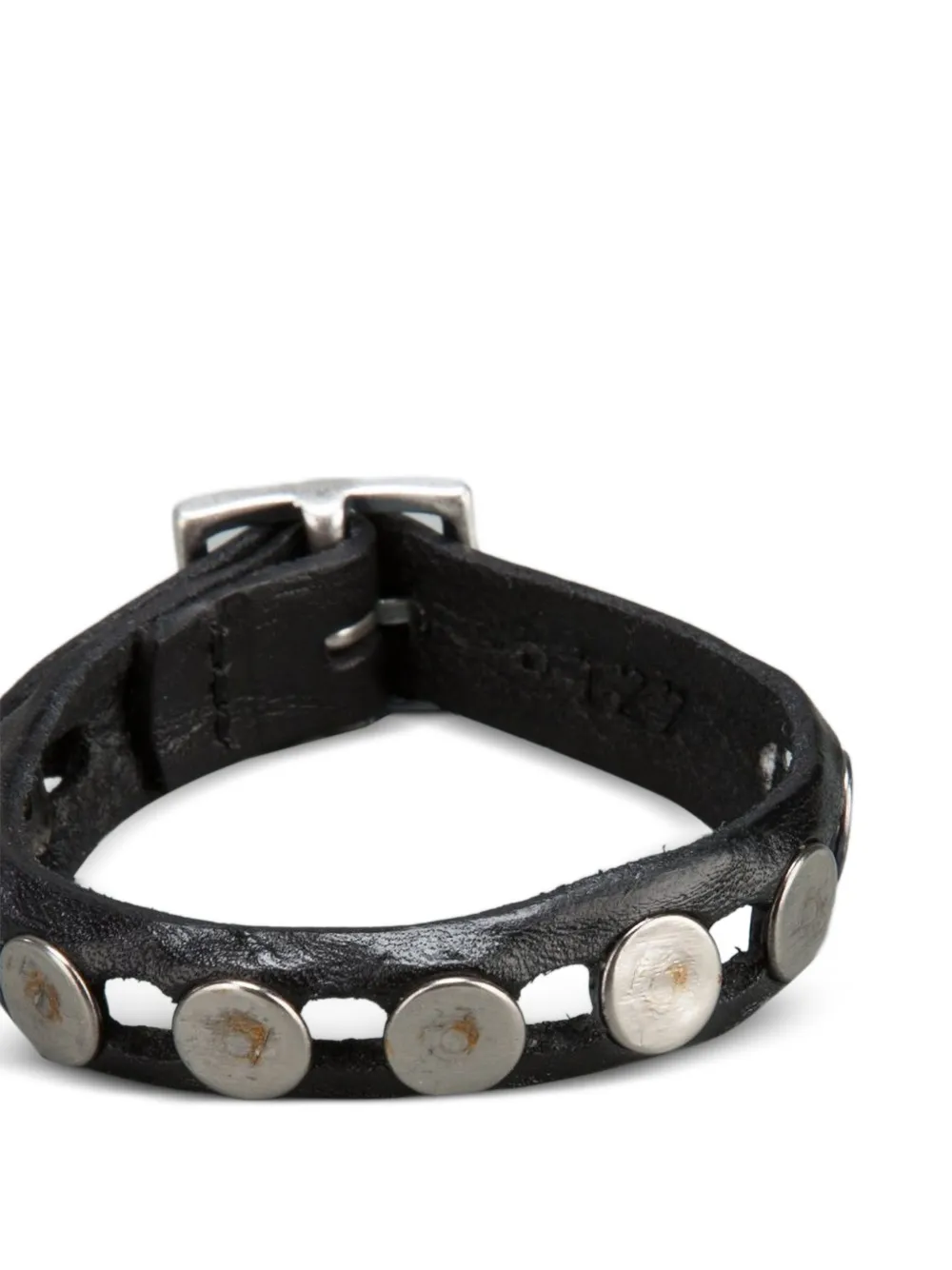  Orciani Studded Leather Bracelet   Schwarz 
