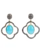 Image 1 of Gems N' Crafts turquoise diamond drop earrings